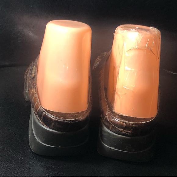 Mephisto Cool Air Mule France Brown Alligator Cork Patent Leather Shoes Sz 9 - Picture 8 of 13